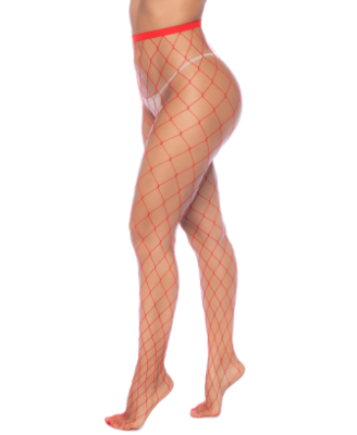 Collant large maille rouge 